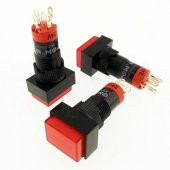 Onpow LAS3J-11/R Buton 24V Kırmızı Işıklı M10 Dikdörtgen - 1