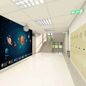 Uzay Gezegenler Okul Duvar Kağıdı Baskı - 1