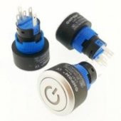 Onpow LAS1-AWY-11T/Y Buton 24V Sarı Işıklı M16 Yuvarlak - 1