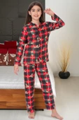 Kız Çocuk Ayıcık Baskılı Pijama Takımı 12157 - 2