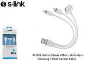 S-LİNK IP-522 USB IPOD/IPAD/IPHONE4 /SAMSUNG USB DATA ŞARJ - (BEYAZ) 3İN1 - 2