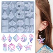 EPOKSİ REÇİNE SİLİKON KALIP İTHAL ÇOKLU KÜPE GÜL SİLİKON KALIP HB75215 - 0007 - 3