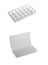 Setbox 606 18 Sabit Bölmeli Şeffaf Organizer Kutu  145 x 255 x 35mm - 1