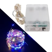 3*aa Pi̇lli̇ 4 Renkli̇ Rgb Sabi̇t 10 Metre Kablolu Bağ Led - 1