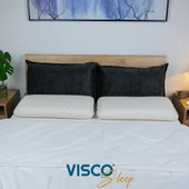 Visco Yastık Ergonomik Yastık Uzun Klasik Norma Doğal Keten Kılıflı 80x40x12 cm - 3