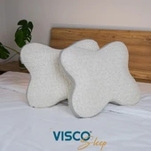 Kelebek Yastık Visco Yastık Ergonomik Yastık Papillon Doğal Keten Kılıflı Yastık 45x50x15 cm - 2