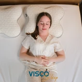 Kelebek Yastık Visco Yastık Ergonomik Yastık Papillon Doğal Keten Kılıflı Yastık 45x50x15 cm - 4