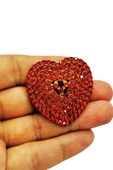 Kırmızı Taşlı Kalp Broş thumbnail 2
