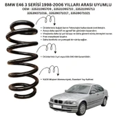 BMW 3 Serisi E46 (1998-2006) Uyumlu Standart Yay ST104046R - Arka Helezon Yay Takımı - 2 Adet - 1