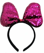 Renk Değiştiren Pullu Payetli Fiyonk Parti Tacı Fuşya Gümüş Renk 20x16 cm thumbnail 4