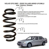 1997-2000 Volvo S70 İçin Standart Yay ST135010R - 2 Adet Arka Helezon Yay Takımı - 1