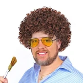 Kahve Renk Kıvırcık Afro Bonus Peruk - 4