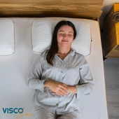 Visco Yastık Ergonomik Yastık Yüksek Visco Yastık Risus Doğal Viskon Kılıflı Yastık 60x40x15 cm - 5