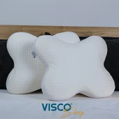 Kelebek Yastık Visco Yastık Ergonomik Yastık Papillon Doğal Viskon Kılıflı Yastık 45x50x15 cm - 3
