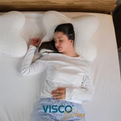 Kelebek Yastık Visco Yastık Ergonomik Yastık Papillon Doğal Viskon Kılıflı Yastık 45x50x15 cm - 2