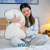 Visco Yastık Ergonomik Yastık Yüksek Visco Yastık Risus Doğal Keten Kılıflı 60x40x15 cm - 5