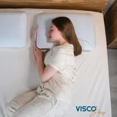 Visco Yastık Mavi Hava Kanallı Yastık Risus Hava Kanallı Penye Pamuk Kılıflı 60x40x15 cm - 3