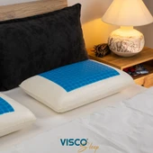 Soğutuculu Visco Yastık Jel Yüzey Cool Effect Risus Jelli Penye Pamuk Kılıflı 60x40x15 cm - 3