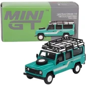 Mini GT 1/64 Land Rover Defender 110 1985 County Station Wagon Trident Green - 5
