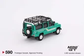 Mini GT 1/64 Land Rover Defender 110 1985 County Station Wagon Trident Green - 8