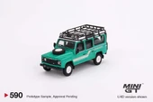 Mini GT 1/64 Land Rover Defender 110 1985 County Station Wagon Trident Green - 6