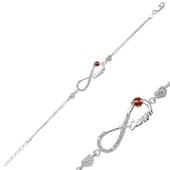 Gümüş Kalpli Sonsuzluk Canım Bayan Bileklik - 1