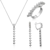 Gümüş Sıra Taşlı Bayan Set - 1