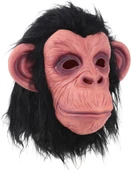 Siyah Saçlı Kafaya Tam Geçmeli LateŞempanze Maskesi - LateMaymun Orangutan Goril Maske Et Maske - 8