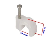 No:6 Beton Çivili Kablo Tutturma Kroşe NO:6 (100 lü Pk.) Beyaz Plastik - 2