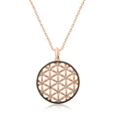 Gümüş Rose Yaşam Çiçeği Kolye - 1