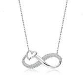 Gümüş Kalpli Sonsuzluk Bayan Kolye - 1