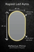Reflectus Kapsül Günışığı Led Ayna 80x45 cm Dekoratif Banyo Led Aydınlatmalı Ayna - 1