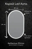 Reflectus Kapsül Beyaz Led Ayna 80x45 cm Dekoratif Banyo Led Aydınlatmalı Ayna - 1