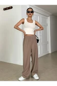 Beyaz Renk Kalın Askılı Kare Yaka Düz Desensiz Fitilli Likralı Kaşkorse Crop Top Bluz - 7