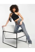 Kadın Halter Yaka Siyah Crop Top Bluz - 4