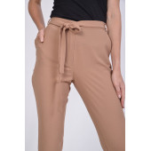 BAYAN BELİ LASTİKLİ CEPLİ YAZLIK PANTOLON SORALLİNE 1696 NOHUT RENGİ - 2