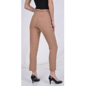 BAYAN BELİ LASTİKLİ CEPLİ YAZLIK PANTOLON SORALLİNE 1696 NOHUT RENGİ - 3