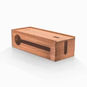 Woodsaka Reka Kablo Yönetim Kutusu ve Organizer & Güvenlik İstasyonu - Kayar Kapaklı - Ceviz - 2
