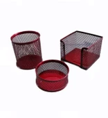 DRT Kırmızı Metal Perfore 3'lü Masaüstü Seti - 1