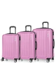 Spring Model Pembe Renk 3'lü Valiz Seti Kabin - Orta - Büyük - 1