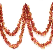 Kırmızı Altın Renk 6 cm Genişlik Garland Çift Renk Sim Süs 180 cm - 3