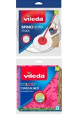Vileda Spino Yedek Mop + Colors 4'lü Renkli Mutfak Bezi - 1