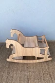 Reyo 3in1 Montessori Sallanan At, Mama Sandalyesi, MDF Çocuk Aktivite Masası - 2