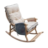 Reyo Home Indigo Gri Krem Sallanan Sandalye Dinlenme,emzirme,tv,okuma,koltuğu Berjer thumbnail 2