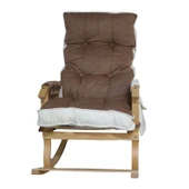 Reyo Home Indigo Kahve Krem Sallanan Sandalye Dinlenme,emzirme,tv,okuma,koltuğu Berjer - 5