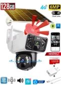 128GB Güneş Enerjili 4G Dual Lens 6MP Sesli Görüşme Gece Görüş Akıllı Kamera O-Kam Pro Uygulama - 1