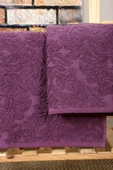 Mira Home 2 Parça Jakarlı Banyo Havlu Takımı Doku Desen - 4