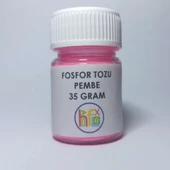 FOSFOR TOZU PEMBE KARANLIKTA PARLAYAN EPOKSİ REÇİNE VE SANATSAL FOSFOR 35 GR - 2