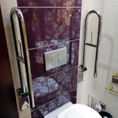 Engelli Tutunma Barı Tuvalet Kağıtlıklı Banyo WC Küvet Paslanmaz - 1