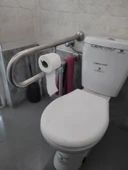 YENİ ENGELLİ TUTUNMA BARI TUVALET KAĞITLIKLI BANYO WC PASLANMAZ MAT SATİNE YÜZEYLİ SABİT AYARLANABİLİR AYAKLI - 3